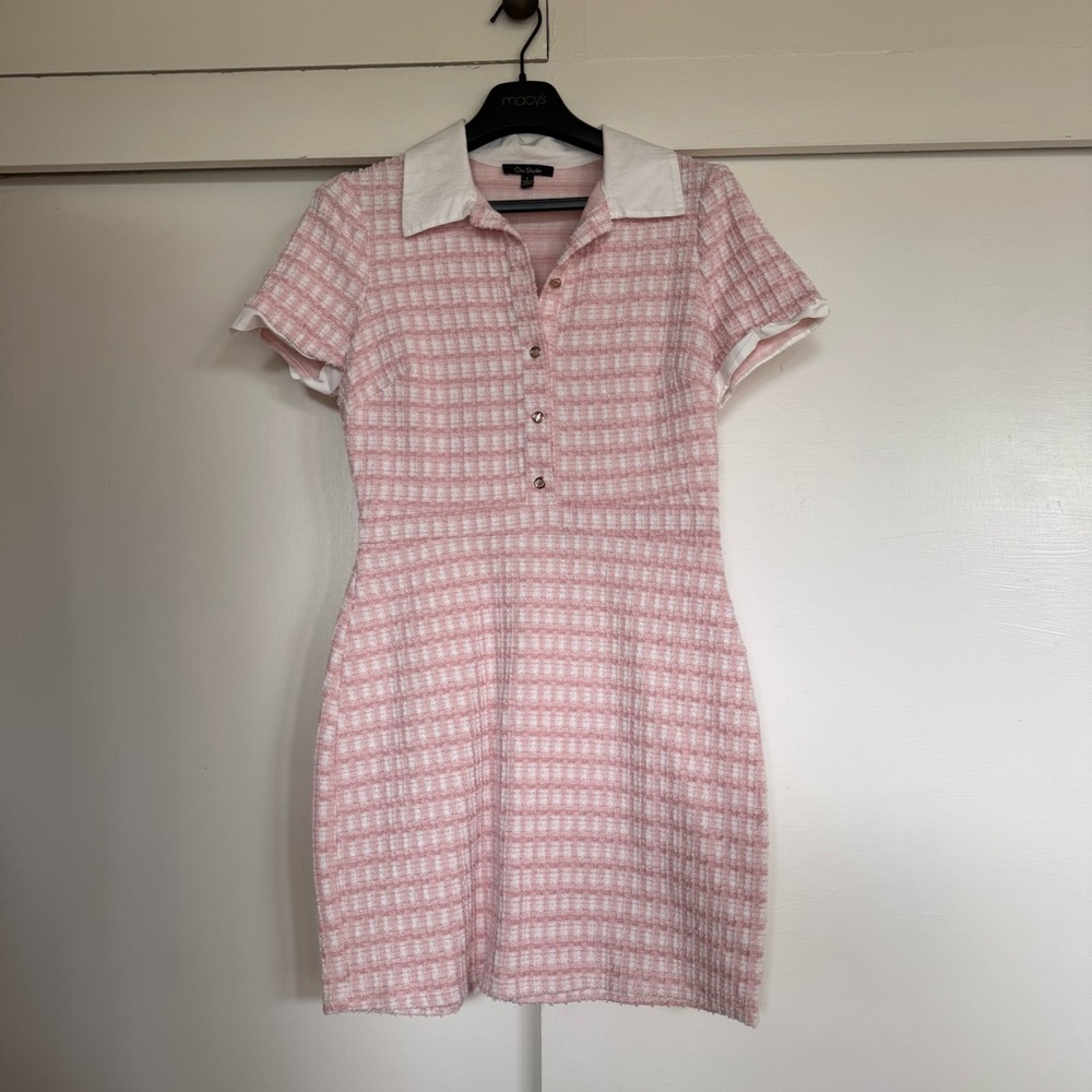 City Studio Pink Checkered Mini Dress